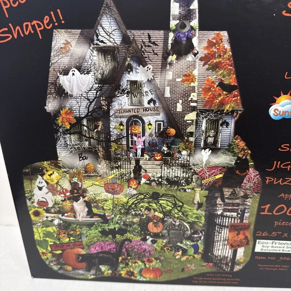 NEW Sealed Spooky House Puzzle SunsOut Lori Schory Halloween Shaped 1000 Pc